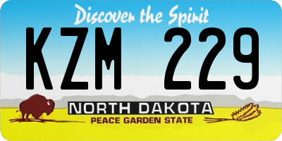 ND license plate KZM229