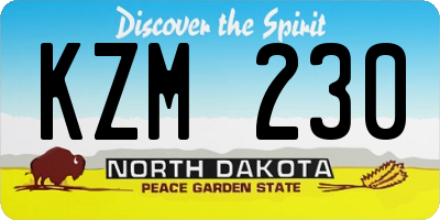 ND license plate KZM230