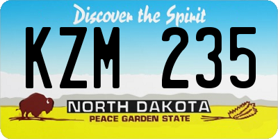 ND license plate KZM235