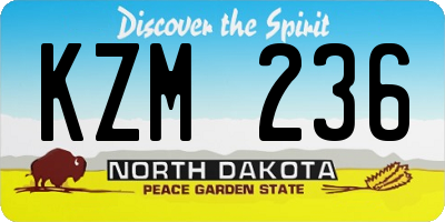 ND license plate KZM236