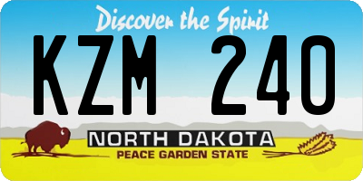 ND license plate KZM240