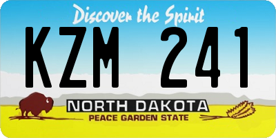 ND license plate KZM241