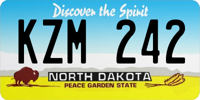 ND license plate KZM242
