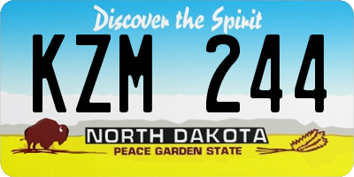 ND license plate KZM244