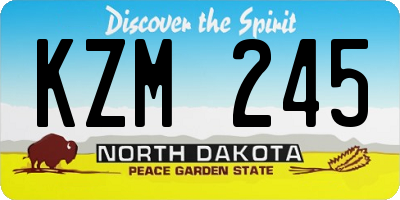 ND license plate KZM245