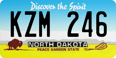 ND license plate KZM246