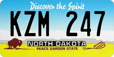 ND license plate KZM247