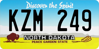 ND license plate KZM249