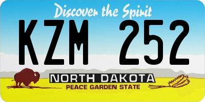 ND license plate KZM252