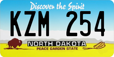 ND license plate KZM254