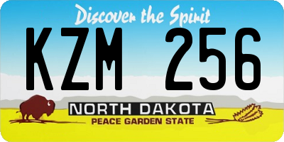 ND license plate KZM256