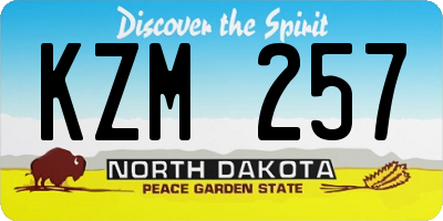 ND license plate KZM257