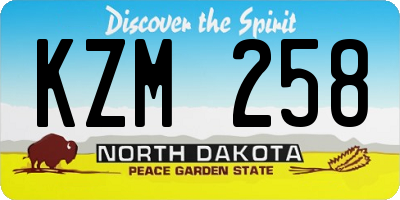 ND license plate KZM258