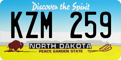 ND license plate KZM259
