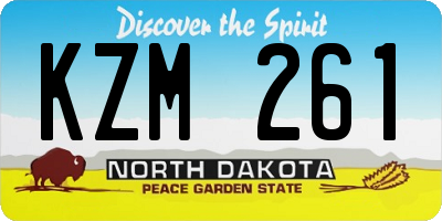 ND license plate KZM261