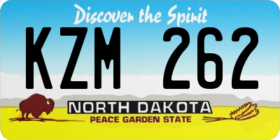 ND license plate KZM262