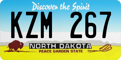 ND license plate KZM267