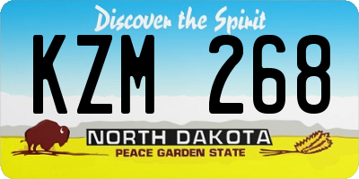 ND license plate KZM268