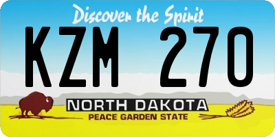 ND license plate KZM270
