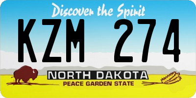 ND license plate KZM274