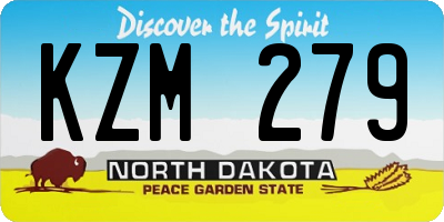 ND license plate KZM279
