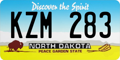 ND license plate KZM283