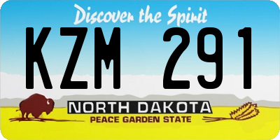 ND license plate KZM291