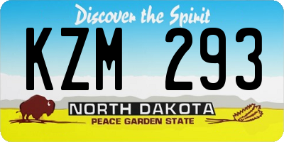 ND license plate KZM293