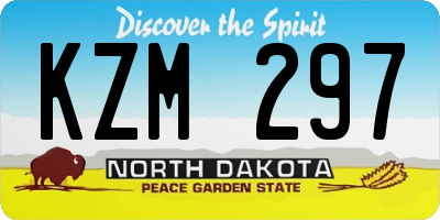 ND license plate KZM297