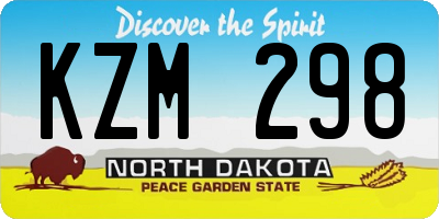 ND license plate KZM298