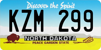 ND license plate KZM299