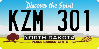 ND license plate KZM301