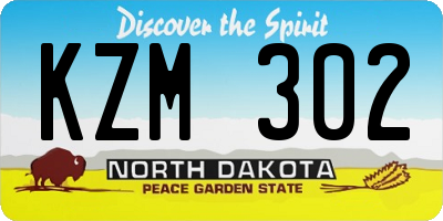 ND license plate KZM302