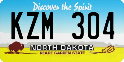 ND license plate KZM304