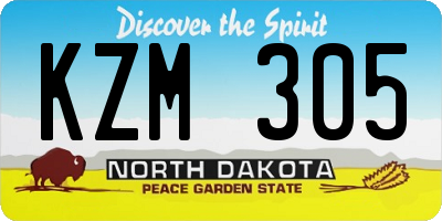 ND license plate KZM305