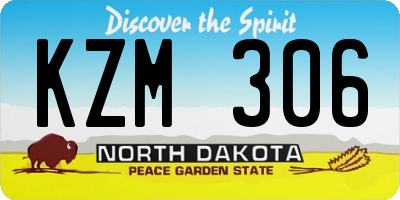 ND license plate KZM306