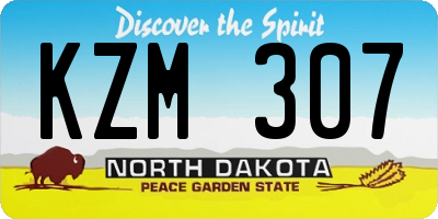 ND license plate KZM307