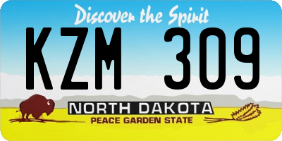 ND license plate KZM309