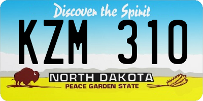 ND license plate KZM310