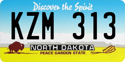 ND license plate KZM313