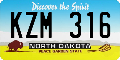 ND license plate KZM316