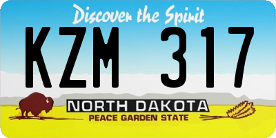 ND license plate KZM317