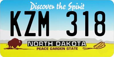 ND license plate KZM318