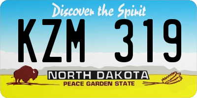 ND license plate KZM319