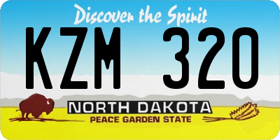 ND license plate KZM320