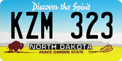 ND license plate KZM323