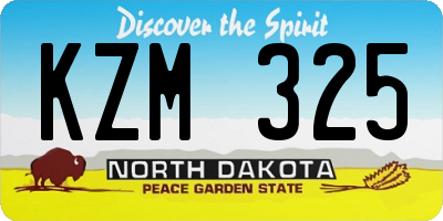 ND license plate KZM325
