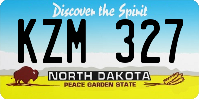 ND license plate KZM327