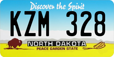 ND license plate KZM328