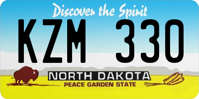 ND license plate KZM330